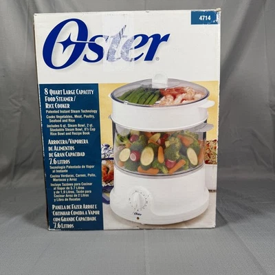 Oster 8 Quart Food Steamer Rice Cooker 4714 Vegetables Meat Seafood Rice - Image 1 of 4
