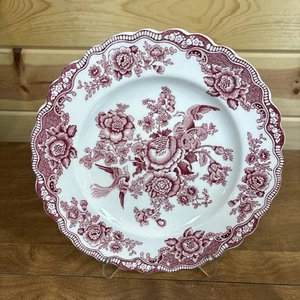 Vtg~Ridgway Windsor Red Pink TransferWare Staffordshire England Plate 10” Rnd - Picture 1 of 2