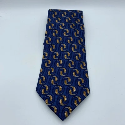 JZ Richards Mens Tie Gold Blue Geometric Silk Neck Tie  W4'' L58'' Nordstrom  - Image 1 of 4