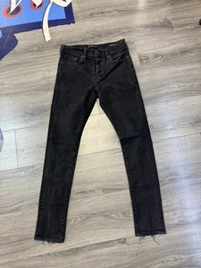 Jeans Marca Púrpura Para Hombres 30 Negros Motociclista Moto Denim Calce Ajustado Botón Mosca P001 - Imagen 1 de 6