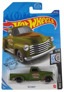 Hot Wheels 2020 Rod Squad 3/10 • '52 Chevy Truck • Matte Green Diecast Truck - Picture 1 of 2