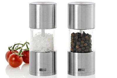 Mühle Adhoc Pfeffer- und Salzmühlen Set Basic 2-teilig Edelstahl CeraCut 12 cm - Bild 1 von 2