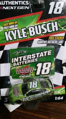 Baterías interestatales Kyle Busch #18 1/64 diecast Nascar Authentics 2022 Wave 4 Foto 1 de 2