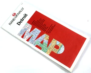 Rand McNally Detroit Paper Folding Road Map Copyright 1988 Very Good Condition. - Picture 1 of 6