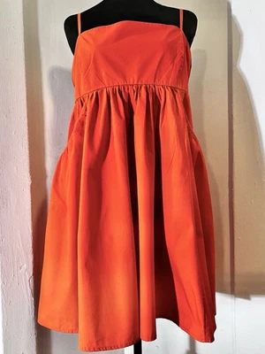 Urban outfitters Theodora Red Orange Poplin Mini Dress Size XLarge - Image 1 of 4