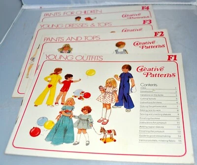 FULL 1975 SET OF 4 SEWING PATTERNS BOOKS Creative Patterns F1,F2,F3,F4  UNCUT - Image 1 of 4