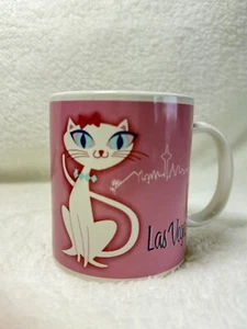 Ceramic Las Vegas MCM Style Cat Pink Coffee Mug Cup ABC - Bild 1 von 8