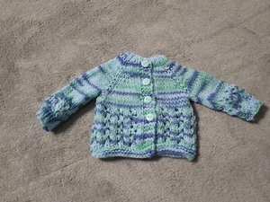 Cárdigan tejido a mano americano suéter muñeca ropa se adapta a muñeca niña 18" - Imagen 1 de 1