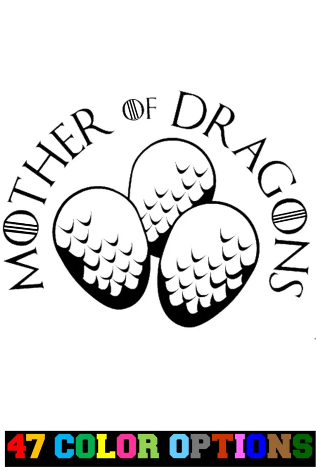 Calcomanía Vinilo Camión Coche Adhesivo Laptop - Juego de Tronos Reina de Dragones Huevos Foto 1 de 4