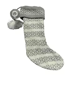 Knit Fair Isle Monogram Christmas Stocking Gray/White Q - Wondershop - Picture 1 of 2