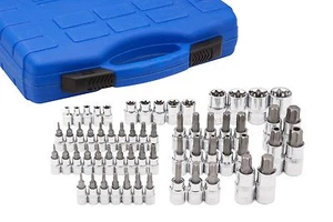 60pc Master Torx, E-Torx, Tamper Proof & Torx Plus S2 Bit Socket Set #10083 - Imagen 1 de 2