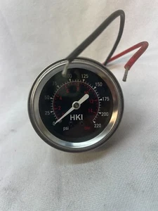 HKI Suspension Air Pressure 2" 220psi Gauge Meter Single Needle Black Face - Picture 1 of 7