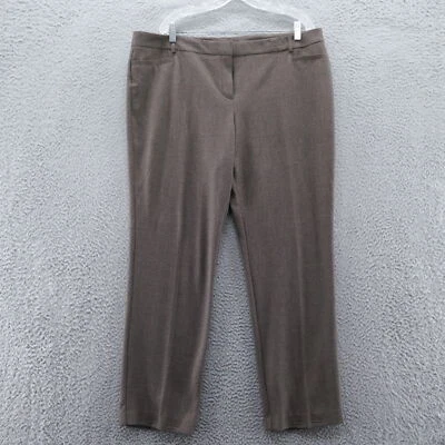 Van Heusen Studio Womens High Rise Tapered Dress Pants 18 Brown Stretch Comfort - Image 1 of 4
