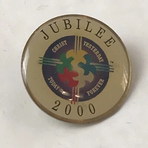 Katholische Kirche Jubiläum 2000 Y2K Emaille Pin Christus Gestern Heute Für immer - Bild 1 von 3