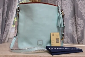 Dooney & Bourke - Florentine Leather Small Dixon Hobo - Pale Blue - Picture 1 of 12