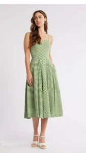 Review 'Pretty In Plaid' green check gingham dress - size 18 Stunning EUC - Picture 1 of 11