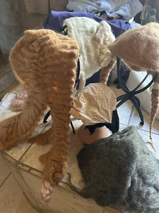 FIVE HANDMADE WIGS, PROBABLY FOR A THEATER GROUP OR LODGE - Picture 1 of 6
