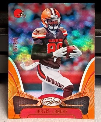 2018 Certified Football Mirror Orange Parallel #17 Jarvis Landry Browns 205/225 - Image 1 of 4