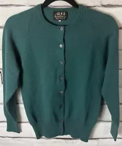 Snow Lotus Damen Größe 32 Grün Knopfleiste Langarm 100% Kaschmir Pullover - Bild 1 von 4