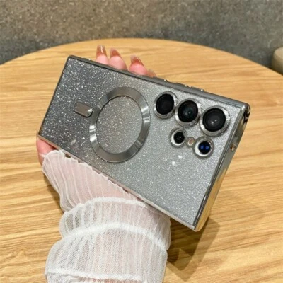 Glitter Magnetic Phone Case For Samsung Galaxy S23 S22 S21 S20 Plus ULTRA Cover - Image 1 of 4