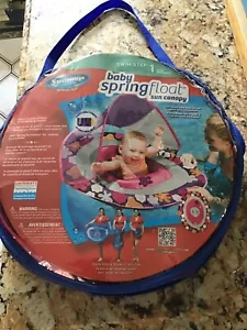 Swimways Baby Spring Float Sun Canopy Swim Step One 9-24 Months Pink/purple🌸 - Picture 1 of 5