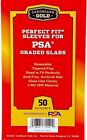 (50) PSA Perfect Fit Sleeves Graded PSA Slabs with PSA logo Cardboard Gold