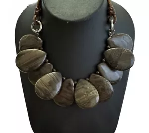 BRUNELLO CUCINELLI, Collar Mujer Piedra Natural Gris, ¡Nuevo Con Etiqueta! - Imagen 1 de 5