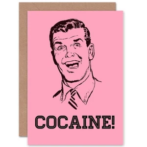 Funny Adult Cocaine Blank Greeting Card With Envelope - Bild 1 von 4