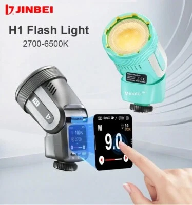 JINBEI H1 LED Screen Flash Light Speedlite High Speed TTL Hot Shoe Camera Flash - Image 1 of 4