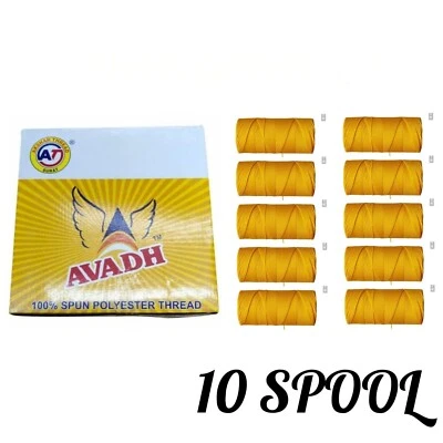 Avadh Spun Polyester TURMERIC YELLOW Thread suitable for all types of sewing - Image 1 of 3