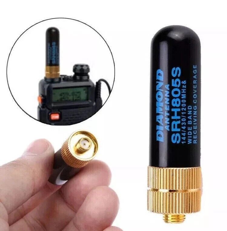 SRH805S UHF+VHF Band SMA Female Short Antenna for Baofeng Walkie Talkie Radio - Image 1 of 4