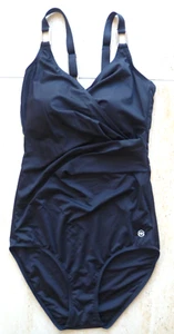 LADIES SEASPRAY SIZE 12 BLACK SOFTLY PADDED ONE PIECE SWIMSUIT - Picture 1 of 2
