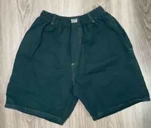 Vintage JIMMY'Z Shorts Herren dunkelgrün Denim Bermuda Gummibund Größe S - Bild 1 von 5