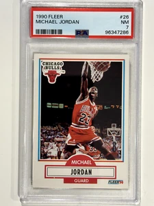 1990 FLEER #26 MICHAEL JORDAN PSA 7 HOF Chicago Bulls - Picture 1 of 2
