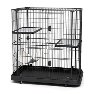 NEW Prevue Pet Products, 3-Tier & 1 Hammock Playpen, Cat Cage, Black, 45-In - Picture 1 of 12