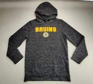 NHL Boston Bruins Hockey Youth (18) XXL Heather Grey Pullover Hoodie Yellow Logo - Picture 1 of 9