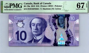 Canada $10 2013 PMG 67 EPQ SUPERB GEM UNC BC-70a - Picture 1 of 3