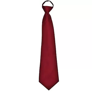 New Polyester Men's ready knot pre tied neck tie only formal burgundy wedding - Picture 1 of 2