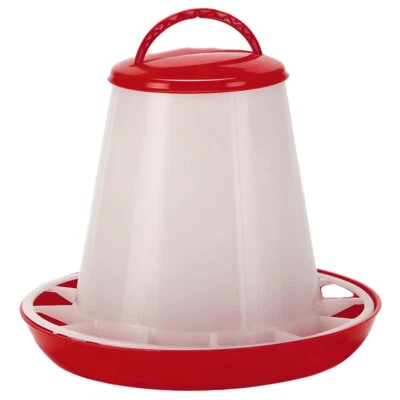 OLBA Futtersilo mit Deckel rot/transparent für Vögel Geflügel Volieren - Bild 1 von 4