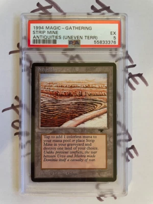 PSA 5 Antiquities Strip Mine Uneven Terrace Magic the Gathering PSA5 EX - Image 1 of 4