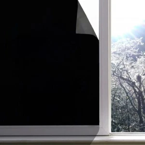 Blackout Opaque Window Sticker Cling 100% Light Blocking PVC Privacy Protection - Picture 1 of 11