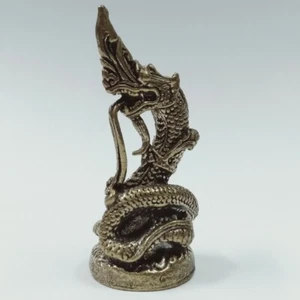 Naga Dragon Opium Weight Brass Antique High Quality Rare Amulet Good Luck - DHL - Picture 1 of 8