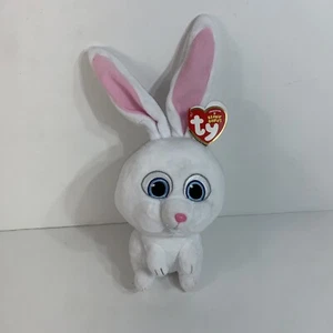 TY Beanie Baby 8” SNOWBALL Bunny, The Secret Life of Pets, Plush Animal Rabbit - Picture 1 of 9
