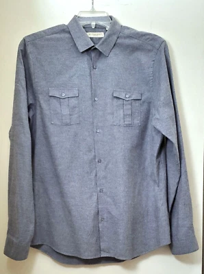 Vintage Burberry London Tailored Mens Shirt Button Up Long Sleeve Gray Size L - Image 1 of 4