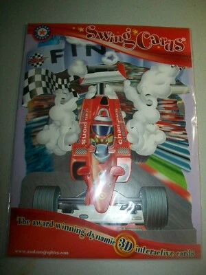 Santoro Santoro 3D Pop-Up Swing Card - Race Car Finish Line - NEW IN THE PACKAGE - Image 1 of 3
