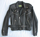 Black Leather Jacket with side lacing, Vintage