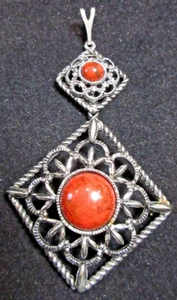 VINTAGE Sarah Coventry "Inca Fire" (1976) große Hänger Brosche - BOHO - Bild 1 von 7