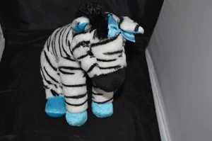 Peluche Girlz Nation Aurora World zebra seduta 12" imbottito blu scintille scatola W3 - Foto 1 di 4