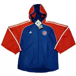 Chicago Cubs Adidas Full-Zip Hooded Windbreaker Jacket Youth Large 14/16 NEW  - Picture 1 of 6