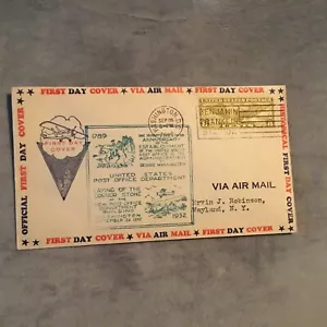 FDC 1932 C17 8 Cent Winged Globe 9/26/1932 Washington D.C. Fancy CACHET - Picture 1 of 2